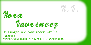 nora vavrinecz business card